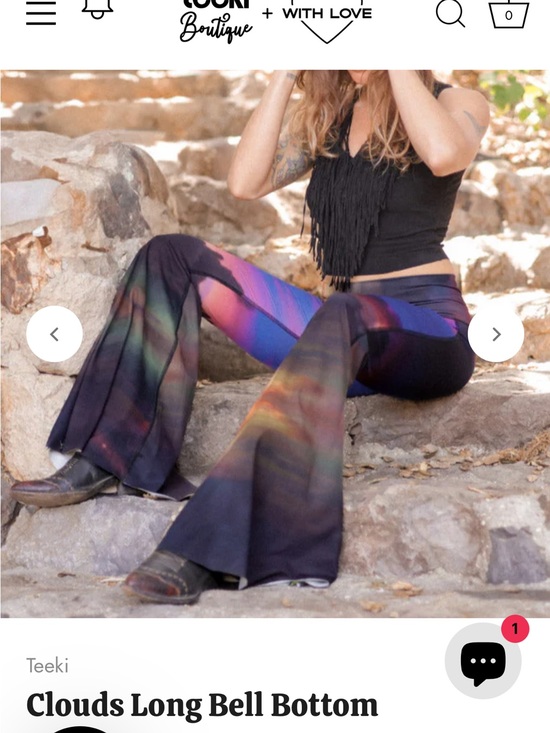teeki Pants - On Hold 🌵 Teeki Clouds Long Bell Bottom Yoga Pants